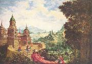 Albrecht Altdorfer Deutsch: Der Hoffart sitzt der Bettel auf der Schleppe oil on canvas